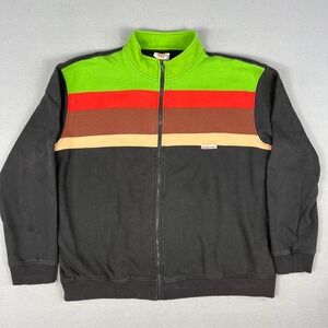 Burger King Crew Fleece Jacket Fits 2XL Full Zip Employee Uniform Fast Food 00s